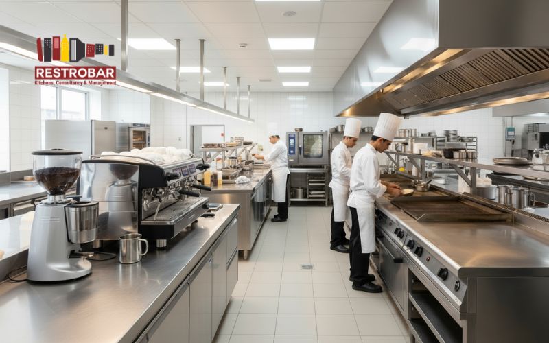 Efficient kitchen setup with equipment from a Cafe, Restaurant, and Hotel Kitchen Equipment Manufacturer and Supplier