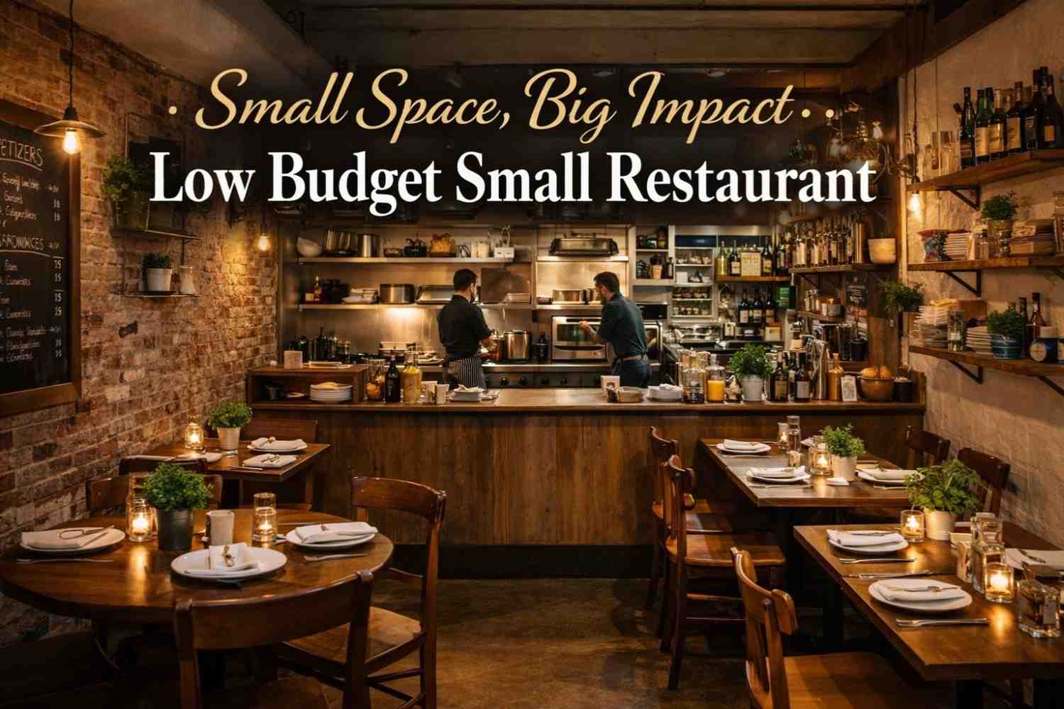 small space low budget small restaurant design with compact seating and efficient kitchen layout