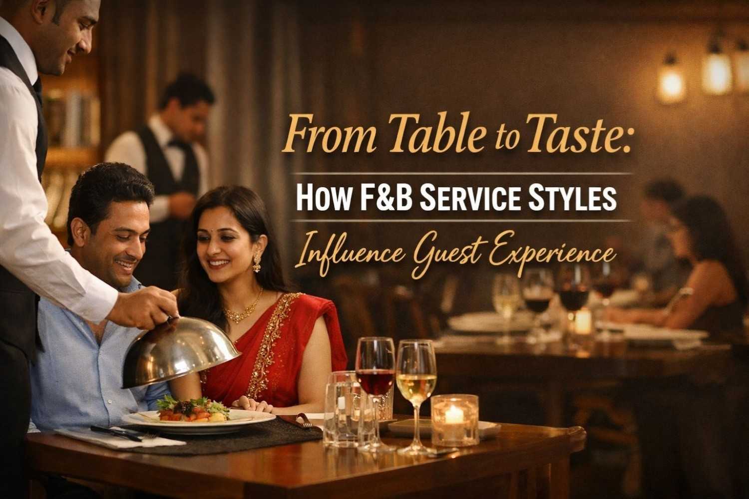 Table service in a fine dining restaurant showing elegant food presentation and attentive staff