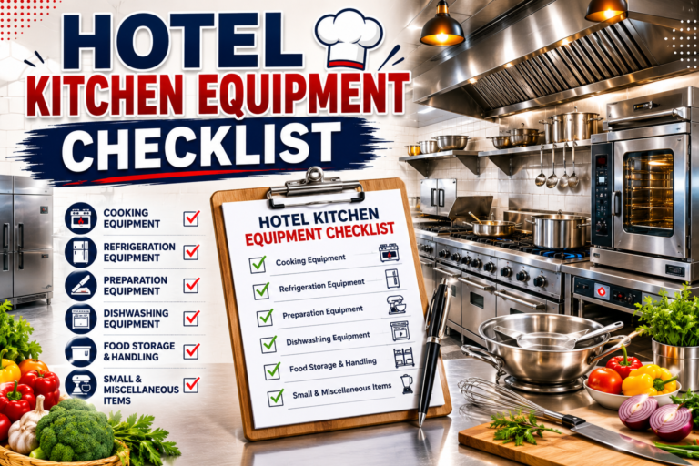 hotel kitchen equipment checklist