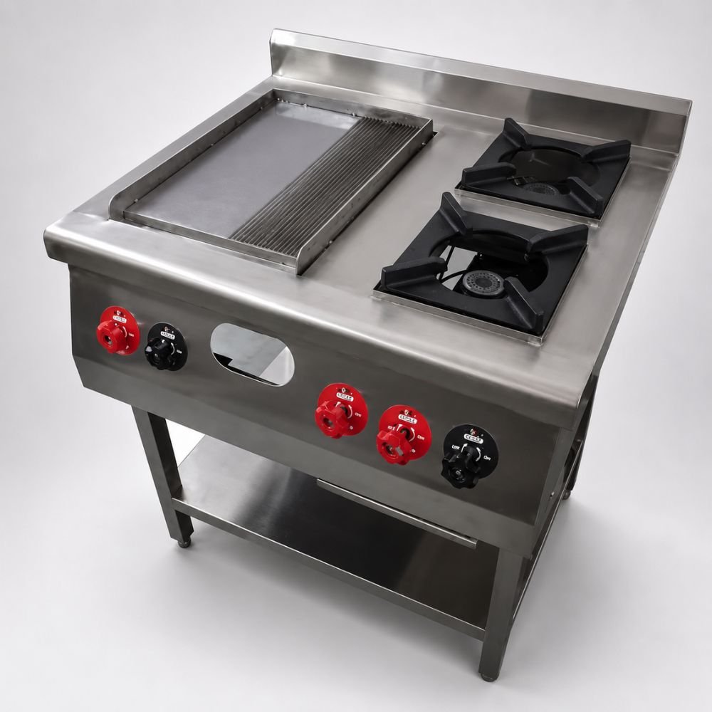 Two Burner Continental Range with Griddle