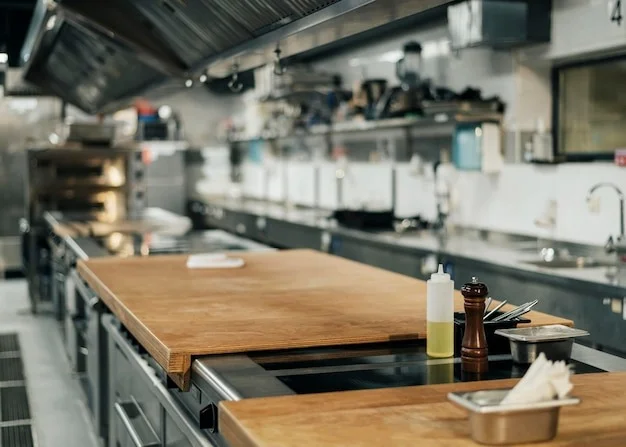 Various types of commercial kitchen equipment including ovens, mixers, and refrigerators with their uses in a professional kitchen